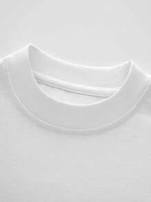 Camiseta de manga corta para hombre, verano, vela Camiseta de algodón grueso 100 % de 220 g - Blanco - Ver 5