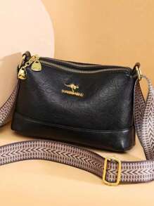 Brand Luxury Women's Crossbody Bag, Soft Leather Handbag, Designer Fashion Women's Shoulder Bag, Crossbody Bag - Black - View 2