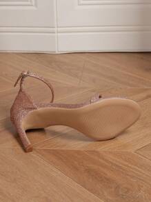 欧美风格性感高跟凉鞋，2025年夏季新款细高跟鞋，女士鞋 - 金色 - 查看 8