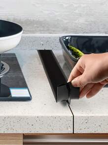 1pc/2pcs Heat-Resistant Silicone Kitchen Gap Filler, Oil-Proof & Anti-Pollution Gas Stove Gap Soft Sealing Strip, Silicone Stove Gap Sealant,Black,Grey,White