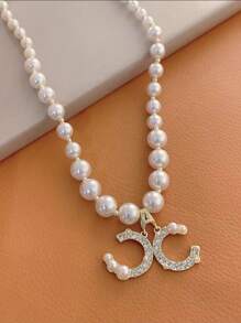 1pc Style Necklace & Earrings Set, Elegant Sweater Chain For Women, Luxury Minimalist Versatile Choker Necklace