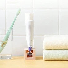1 pieza Exprimidor de pasta de dientes tipo slouchy, dispensador manual de pasta de dientes, presionador de limpiador facial, clip para pasta de dientes, accesorios de baño, herramientas de baño, decoración de otoño para el baño - Multicolor - Ver 9
