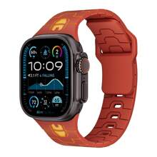 Mecha Style Silicone Watch Band Compatible With Apple Watch 45mm 41mm 46mm 40mm 44mm 49mm 38mm 42mm, Outdoor Rubber Strap Compatible With Apple Watch Series 10 9 8 7 6 5 SE Ultra 2, Waterproof Apple Watch Accessories Gift For Men And Boys
