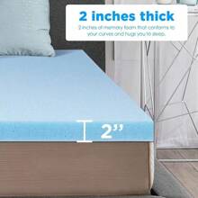 2/3 Inch Mattress Topper Memory Foam Pressure Relief For Back Pain Cooling Gel