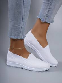 STEPREACH Fall/Winter Spring New Women Sports Shoes, Fashionable Breathable Lightweight Non-Slip Casual Sneakers, Loafers - White - View 6