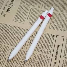 10 pièces/set Stylos décoratifs neutres au design romantique en forme de cœur - encre noire - design à la mode - écriture fluide - convient aux étudiants et au bureau - cadeau de la Saint-Valentin - bon rapport qualité-prix - indispensable pour les étudiants, polyvalent pour le bureau et les études