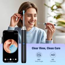 HB Intelligent Visual Ear Scoop, HD Camera Ear Wax Removal Tool, Ear Wax Removal Tool Kit With 6 LED Lights, With Pc Silicon Ear Spoon Head, Type-C Data Cable, Visual Inspection Instrument, Travel Stuff, Party, Birthday, Gifts For Men Mom Dad Friends