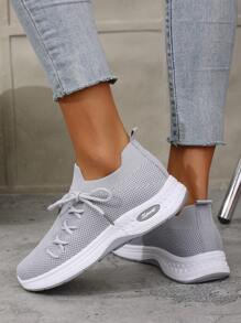 Women's Casual Shoes, Comfortable Soft-Sole Sneakers, Daily Casual Walking Shoes - Grey - View 5