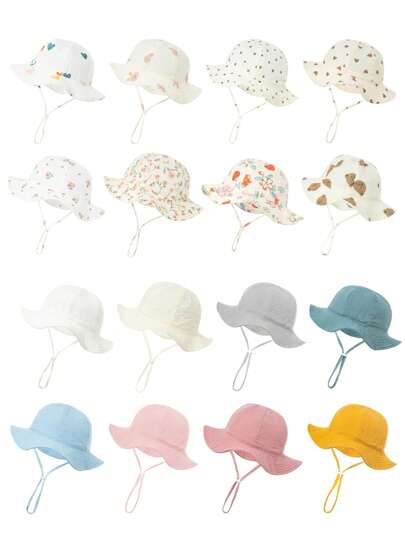 1 件婴儿可爱柔软渔夫帽，儿童亲肤帽，适合日常休闲和户外使用，新款春夏款，多种颜色可选