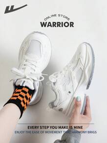 WARRIOR Warrior Fashionable Retro Sports Shoes For Women Spring And Summer Lightweight Comfortable Breathable Running Shoes Modest Style Casual Sneakers Applicable Throughout The Yearwear-Resisting All-Day Wear Training Sneakers Little White Shoes