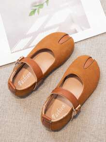 1 para dziewczęcych, prostych, modnych, jednolitych, skórzanych, płaskich butów, odpowiednich na lato