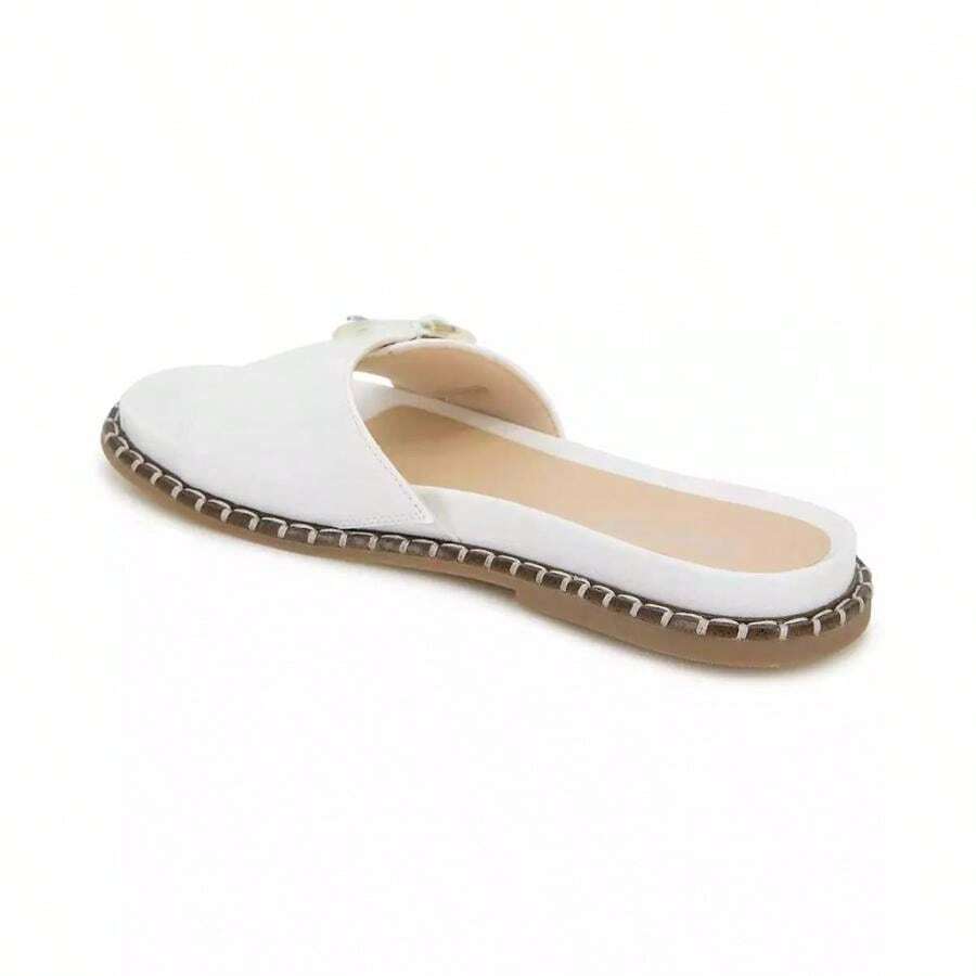 Kenneth Cole Women's Syrena Round Toe Flat Sandals | | Women Flat Sandals - Ecru - View 1