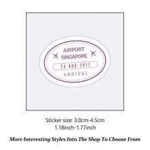 60pcs Passport Stamp Stickers, Funny & Cute Cartoon Stickers,Suitable For DIY Phone Cases, IPad, Laptop Decorations, Car Bumpers, Skateboards, Bottle Stickers, Travel Album And Diary Stickers, Hand Book Decorations, Etc.