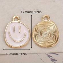 [高分] 10/30 件笑脸吊坠，不对称合金吊坠，适用于 DIY 耳环和项链 - 珠宝制作配件、DIY 手工艺品、珠宝图案、DIY 珠宝制作配件 - 彩色 - 查看 3