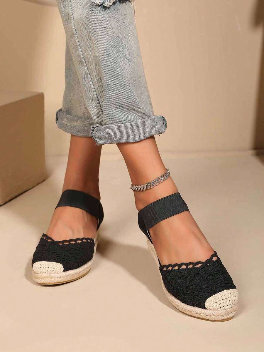Sandalias de cuña de cuerda ligeras, transpirables y de moda para mujer