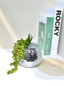 Florero de bola de discoteca de vidrio redonda vintage, decoración para dormitorio, adecuado para centros de mesa de boda, fiesta de cumpleaños y decoración de oficina en el hogar, navidad, pascua, acción de gracias y otras festividades