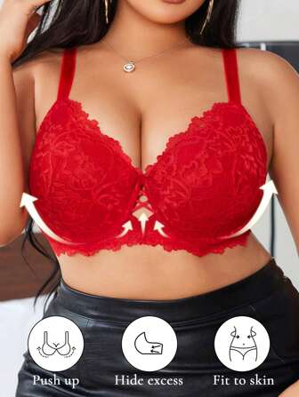 1 pezzo Reggiseno senza ferretto imbottito, arricciato, regolabile, di pizzo, traspirante e comodo, taglie forti, per migliorare la tensione del seno