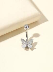 1 件装女士时尚肚脐环，肚脐穿孔蝴蝶肚脐环，性感肚脐穿孔，适合日常佩戴