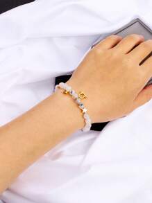 1Piece 12 Zodiac Signs Elegant Natural Gemstone Bracelet 6mm Opal Rose Quartz Watermelon Tourmaline Peach Blossom Stone Blue Apatite Red Aventurine Carnelian Rhodonite Bloodstone Rutilated Quartz Beads Girlfriend Bangles With Gold Color Stainless Steel 12 Zodiac Medallion And Vibrant Cubic Zirconia Jewelry Unique Birthday 12 Zodiac Gift For Women