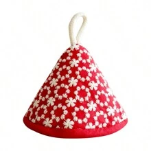 1pc/2pcs Set Of Cute Triangular Floral Embroidered Pot Holders, Heat Resistant For Cooking Pots, Pans, Skillets, Thickened Insulation With Hanging Loop