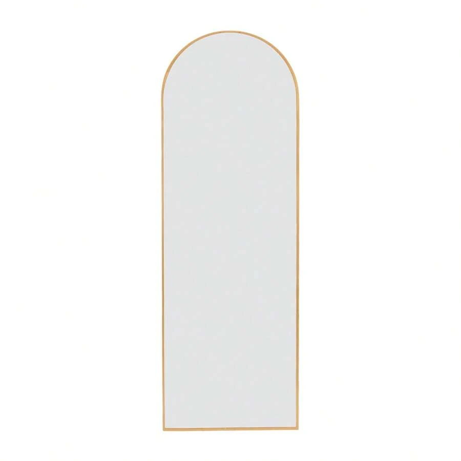 Gold 71x23.6 Inch Metal Arch Stand Full Length Mirror - 金色+鋁合金+MDF+玻璃 - 查看 1