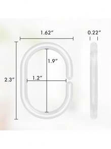 12/24 件透明塑料浴帘环、C 型浴室窗帘挂钩、耐用防锈的易于滑动的浴帘挂钩、浴室必需品母亲节鲜花、给妈妈的个性化礼物、最后一分钟的礼物、母亲节创意、母亲节礼物、给妈妈的手工卡片、50 美元以下最佳母亲节礼物家居浴室装饰秋季装饰浴室配件返校