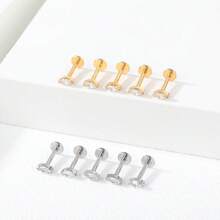 SWANJO 1 件钛金榄尖形 CZ 耳钉 耳屏 耳轮 耳甲 穿孔 身体饰品 - TC142 - 查看 5