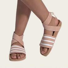 Adidas ADILETTE ANKLE WRAP W 条纹休闲系带沙滩凉鞋 - 粉色 - 查看 8