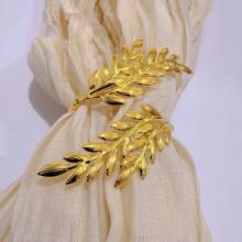 6 件金色小麦图案餐巾环，适用于酒店婚礼餐桌装饰，适合感恩节、圣诞节、日常桌面装饰