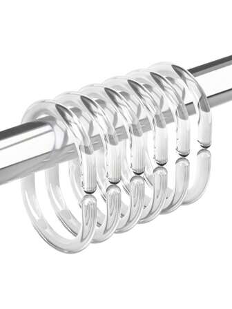 12/24 件透明塑料浴帘环、C 型浴室窗帘挂钩、耐用防锈的易于滑动的浴帘挂钩、浴室必需品母亲节鲜花、给妈妈的个性化礼物、最后一分钟的礼物、母亲节创意、母亲节礼物、给妈妈的手工卡片、50 美元以下最佳母亲节礼物家居浴室装饰秋季装饰浴室配件返校