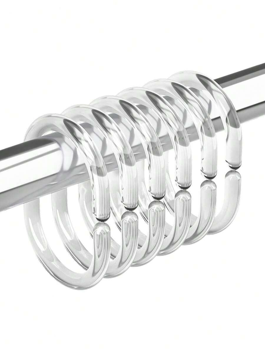 12/24 件透明塑料浴帘环、C 型浴室窗帘挂钩、耐用防锈的易于滑动的浴帘挂钩、浴室必需品母亲节鲜花、给妈妈的个性化礼物、最后一分钟的礼物、母亲节创意、母亲节礼物、给妈妈的手工卡片、50 美元以下最佳母亲节礼物家居浴室装饰秋季装饰浴室配件返校