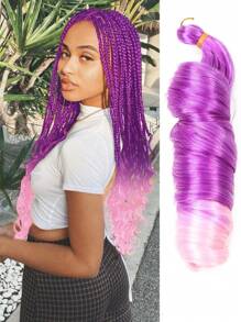 1 Pack Synthetic French Curl Black Blue Pink Brown Spiral Curly Crochet Braided Hair Extensions, High Temperature Loose Wavy Hair Bundles For Women's Daily, Holiday, Christmas, New Year, Carnival, Music Festival Braided Hairstyles - Multicolor - View 14