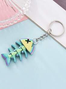 Een Casual Casual Cartoon 3D Geprinte Gradiënt Sleutelhanger Haai Volledige Gewricht Beweegbare Simulatie Speelgoed Creatieve Tas Sleutelhanger Hanger