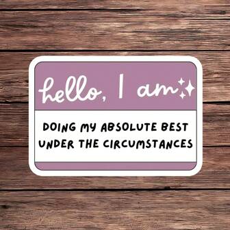 1PC Doing My Best Sticker – Cute And Funny Water Bottle Sticker For Stress Relief, Anxiety Support, And Mental Health | Waterproof Vinyl Sticker For Journals, Laptops, And More | Motivational Saying For Self-Care And Positive Energy