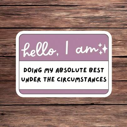 1 件“尽我所能”贴纸 – 可爱又有趣的水瓶贴纸，用于缓解压力、支持焦虑和心理健康 | 防水乙烯基贴纸，适用于日记本、笔记本电脑等 | 自我关怀和积极能量的励志格言