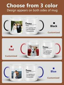 1 Personalized Magic Coffee Mug, Personalized Color Changing Mug, Customized Name, Photo, Blessing, Etc., Birthday Gift, Personalized Gift, Christmas Gift, Wedding Gift, Office Gift For Daughter, Couple, Family, Girlfriend,Multi-Functional,Durable,Ornamental,Reusable,Exquisite,Stylish,High-Quality,Colorful,Modern,Custom,Personalized,Unique