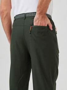 YOMEGO Pantalon de sport léger pour hommes au printemps avec bandes réfléchissantes - Respirant et séchage rapide pour la randonnée, la pêche, le cyclisme | Comprend une ceinture et 3 poches zippées