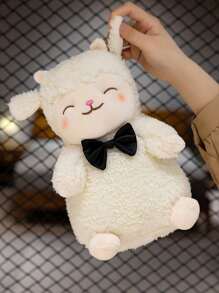 带郁金香的羔羊毛绒玩具，坐着可爱的绵羊填充动物带蝴蝶结可爱的绵羊超柔软婚礼装饰玩具浪漫母亲节礼物，适合男孩女孩儿童礼物 - 彩色 - 查看 10