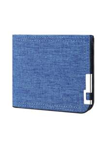 1pc Men's Short Wallet Iron Edge Men's Multi Card Slot Wallet Card Bag Credit Card Clip Double Fold Wallet Large Capacity Multi-Card Slots, Business Casual Style, Birthday Gift, Graduation Gift, Father's Day Gift
