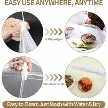 NEPAK 6 Large And Tall Food Covers, 17"X17" Food Tents Food Covers For Outdoors,Pop-Up Mesh Food Covers Nets For Outside,Screen Tents,Parties Picnics, BBQ,Reusable And Collapsible