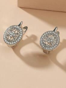 1 对镂空花卉图案优雅女士耳环，适合舞会、婚礼、宴会