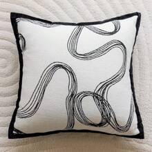 Luxury Chenille Throw Pillow, Nordic Style Jacquard Couch Cushion, Elegant Design Sofa Pillow Cover For Living Room