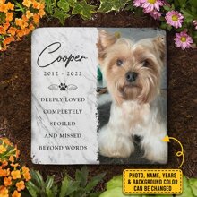 1 件狗纪念礼物、狗墓碑装饰、宠物丧亲礼物、宠物纪念石、猫纪念礼物、狗纪念石、花园标记、哀悼礼物 - 彩色 - 查看 2