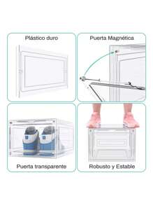 10 Pack Shoe Organizer, Upgraded Stackable Clear Shoe Box, Display Storage Box, Transparent Plastic Drawer Multifunctional Shoe Box, With Suction Door, Shoe Rack, Shoe Cabinet, Suitable For Office And Home Display And Storage, Transparent