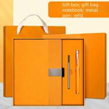Customized A5 Vertical Striped Stitching Notebook, Premium Soft Leather, School/Business Meeting Gift Set, Corporate Culture Promotion & Grand Opening Commemorative Gift