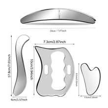 1/2/3pcs Stainless Steel Gua Sha Tools, Muscle Scraping Gua Sha Massage Tool, Body Massager, Soft Tissue Massage Tool, 304 Stainless Steel Material, With Storage Bag - Multicolor - View 5