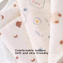 1pc Thickened Warm Baby Stroller Pad, Soft & Comfortable, Cartoon Printed Pattern, Thermal Lined Stroller Cushion For Autumn/Winter, Suitable For Baby Stroller And Car Seat, All Seasons