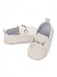 Zapatos de piel sintética tipo mocasín de suela blanda antideslizante para bebés recién nacidos niño, aptos para todas las estaciones