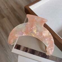 开斋节礼物新月发夹，小众色彩曲线醋酸纤维大号发夹，适合长发，新款醋酸纤维发爪发饰，适合女性 - 彩色 - 查看 9