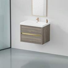 30" Wall-Mounted Bathroom Vanity With Sink, Floating Bathroom Storage Cabinet With Stone Resin Countertop And Soft Close Drawers, Ash Grey 24V15-30AG, Sachper-70 Home Bathroom Decor Summer Makeup Organizer Back To School